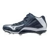 Mizuno Heist IQ Mid Cleat Navy/White Shoes